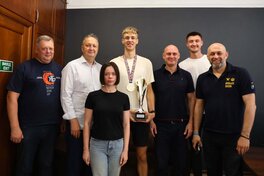 Максима Грищука привітали в Миколаївській обласній військовій адміністрації з золотом Євробаскету