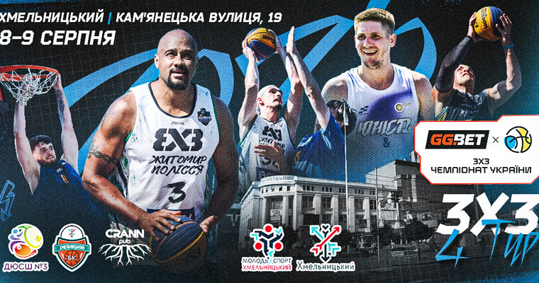Наступний етап GGBET 3х3 Чемпіонату України пройде у Хмельницькому